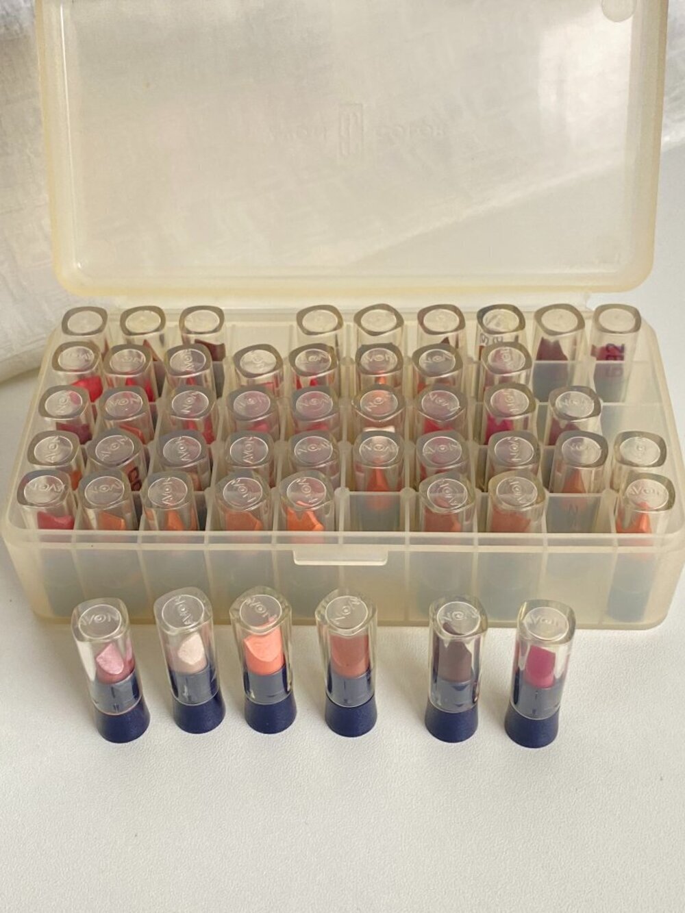 Vintage Avon Lipstick Sample Case Lot 50 Pack Salesman Sampler Display Retro